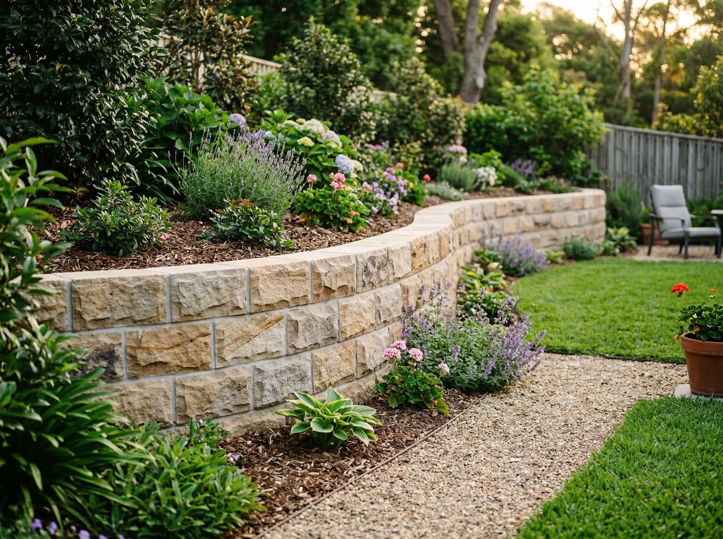 Beaufort engineered retaining walls by Clarkscapes