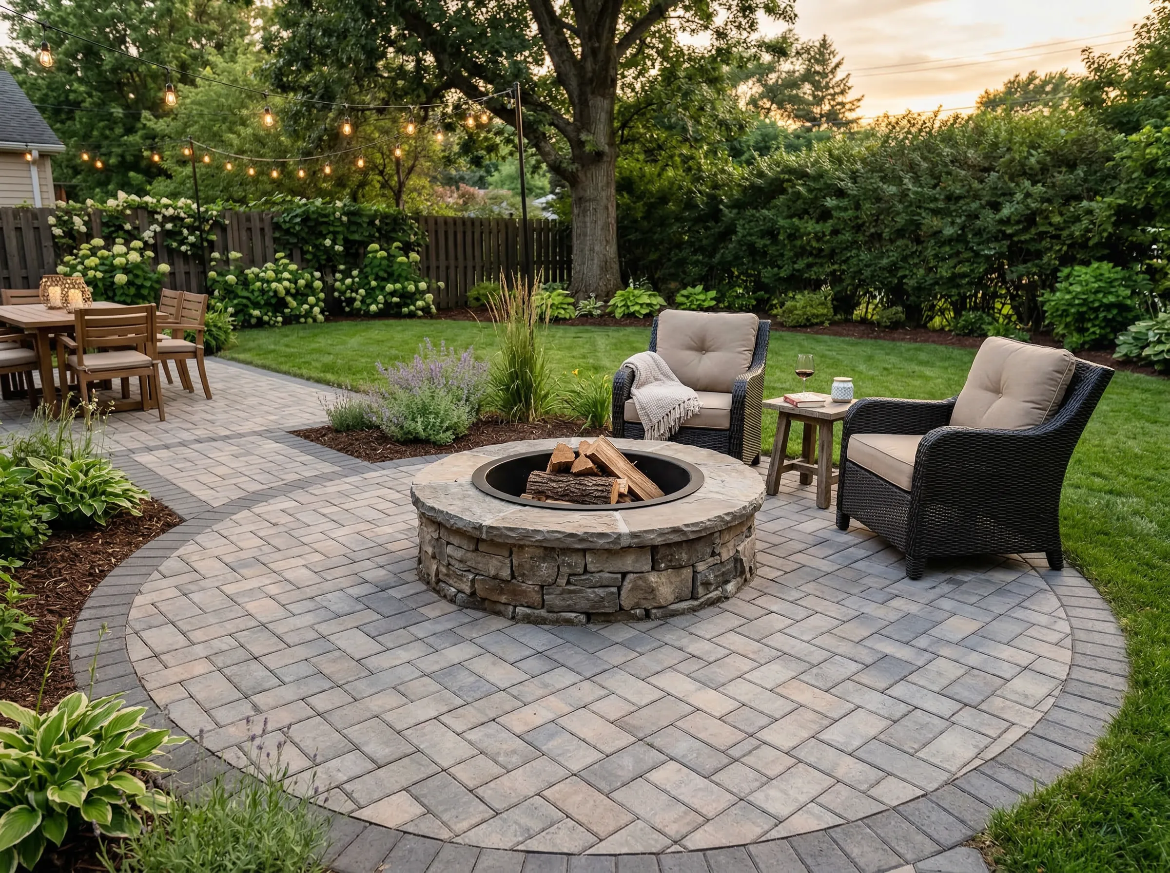 Beaufort outdoor entertaining space with fireplace