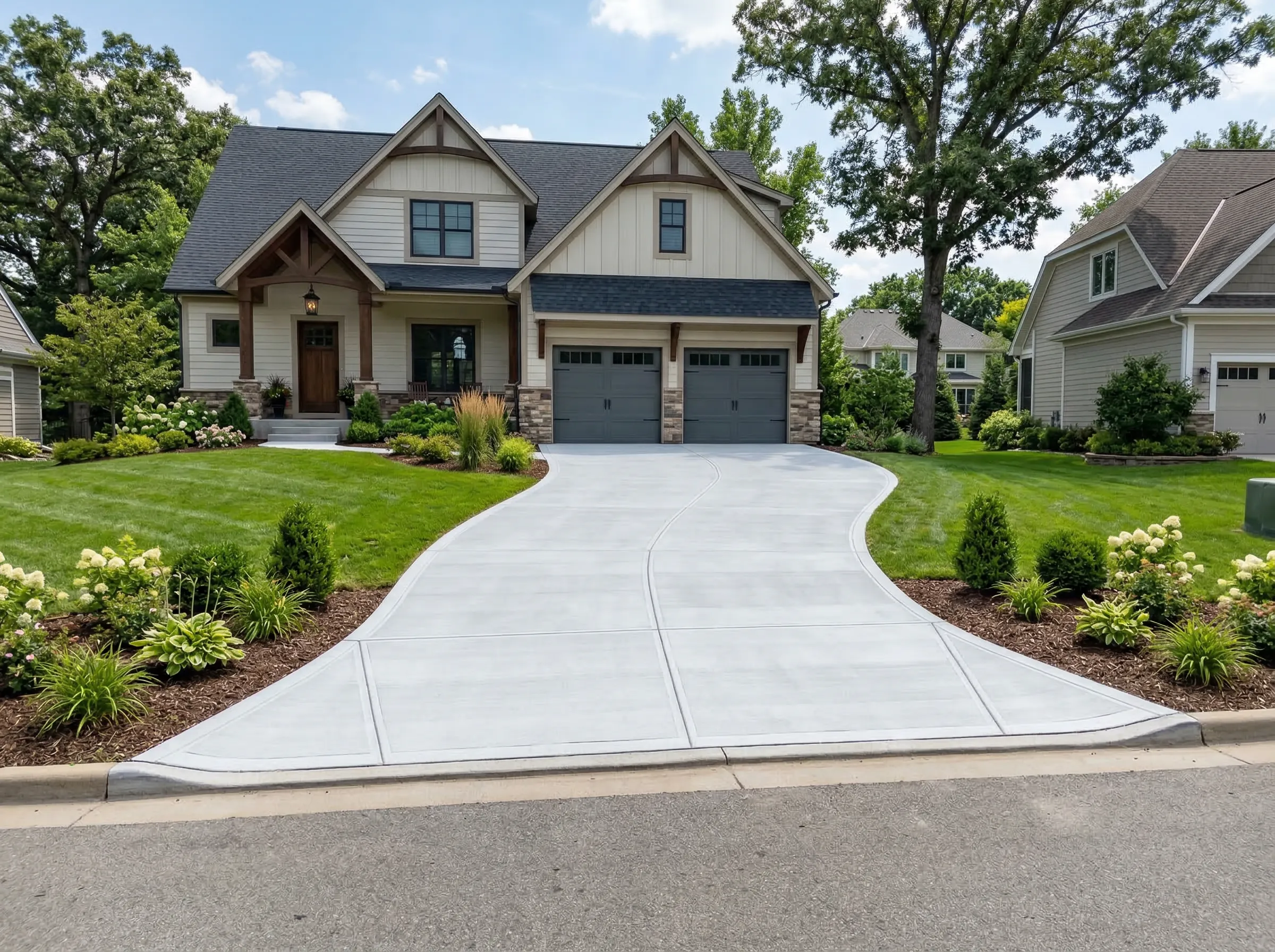 Residential concrete driveway in Beaufort SC   Clarkscapes