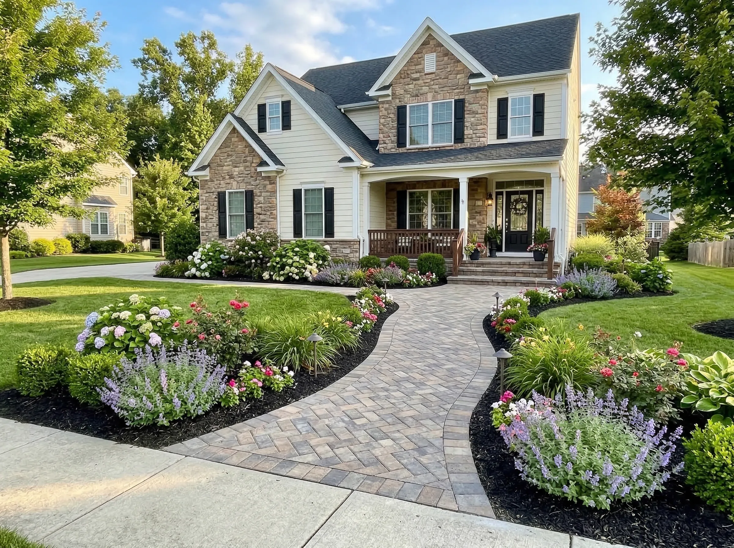 Elegant paver entrance in Beaufort