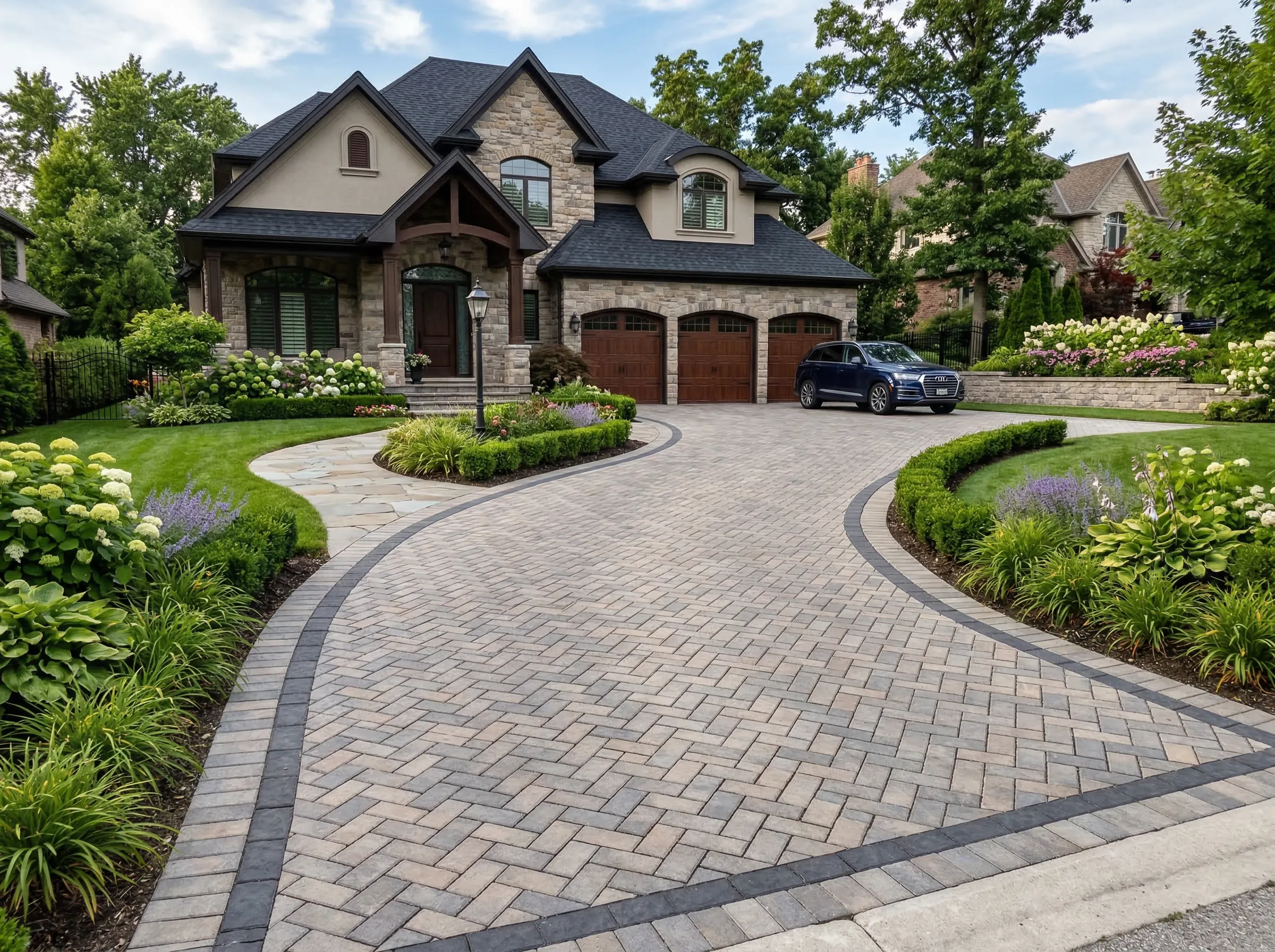 Lowcountry paver driveway solutions by Clarkscapes