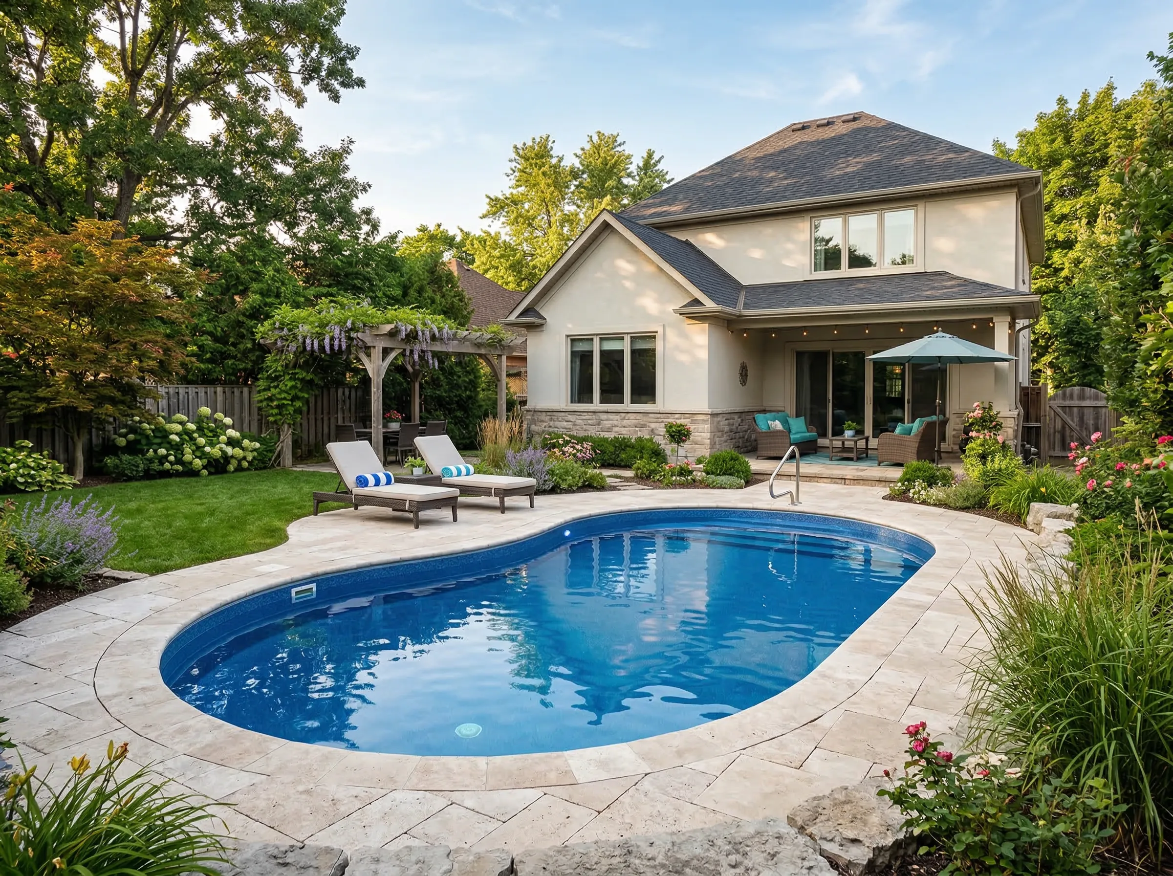 New fiberglass pool in Beaufort South Carolina