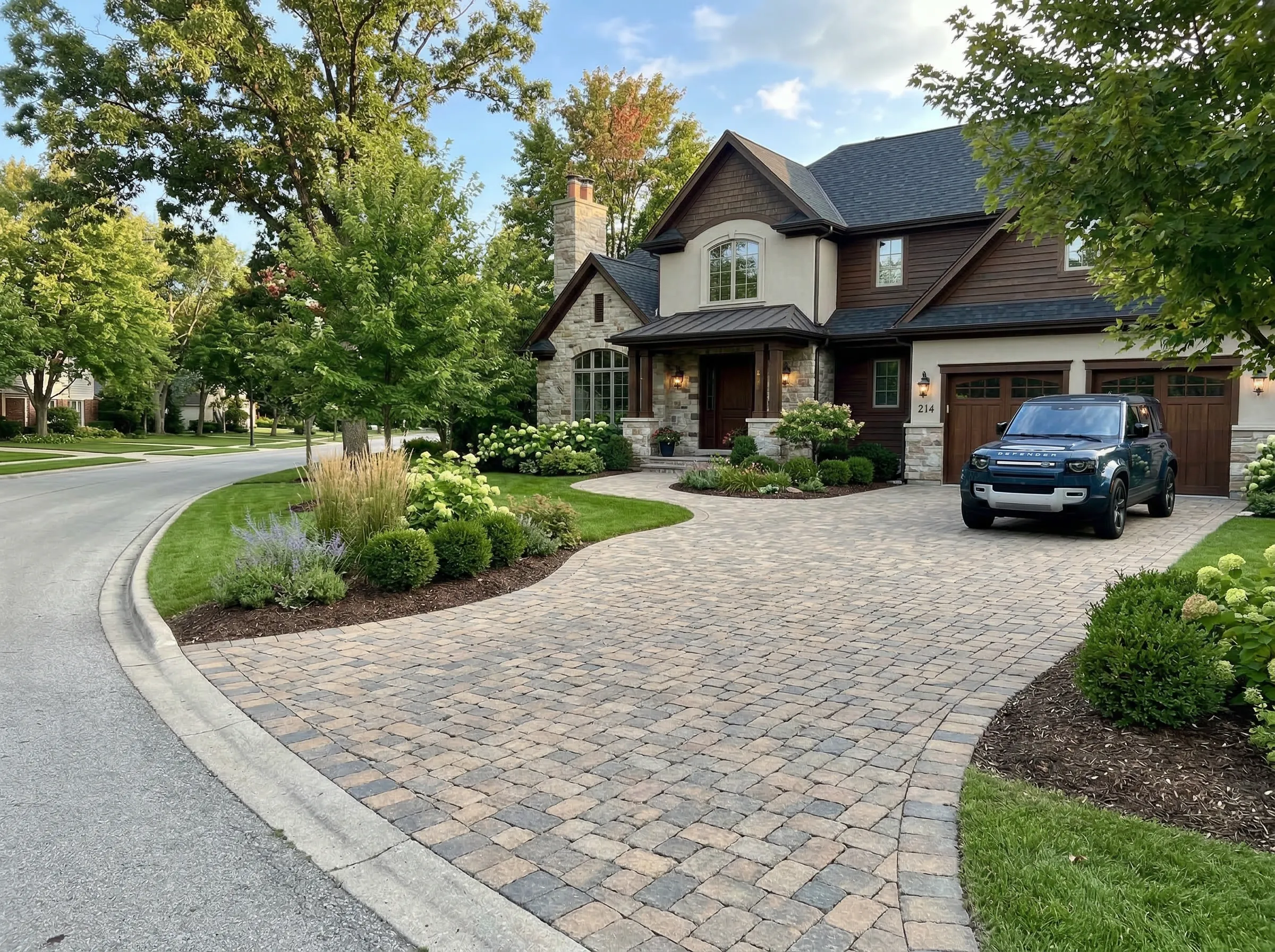 Paver driveway at a Beaufort home � Clarkscapes