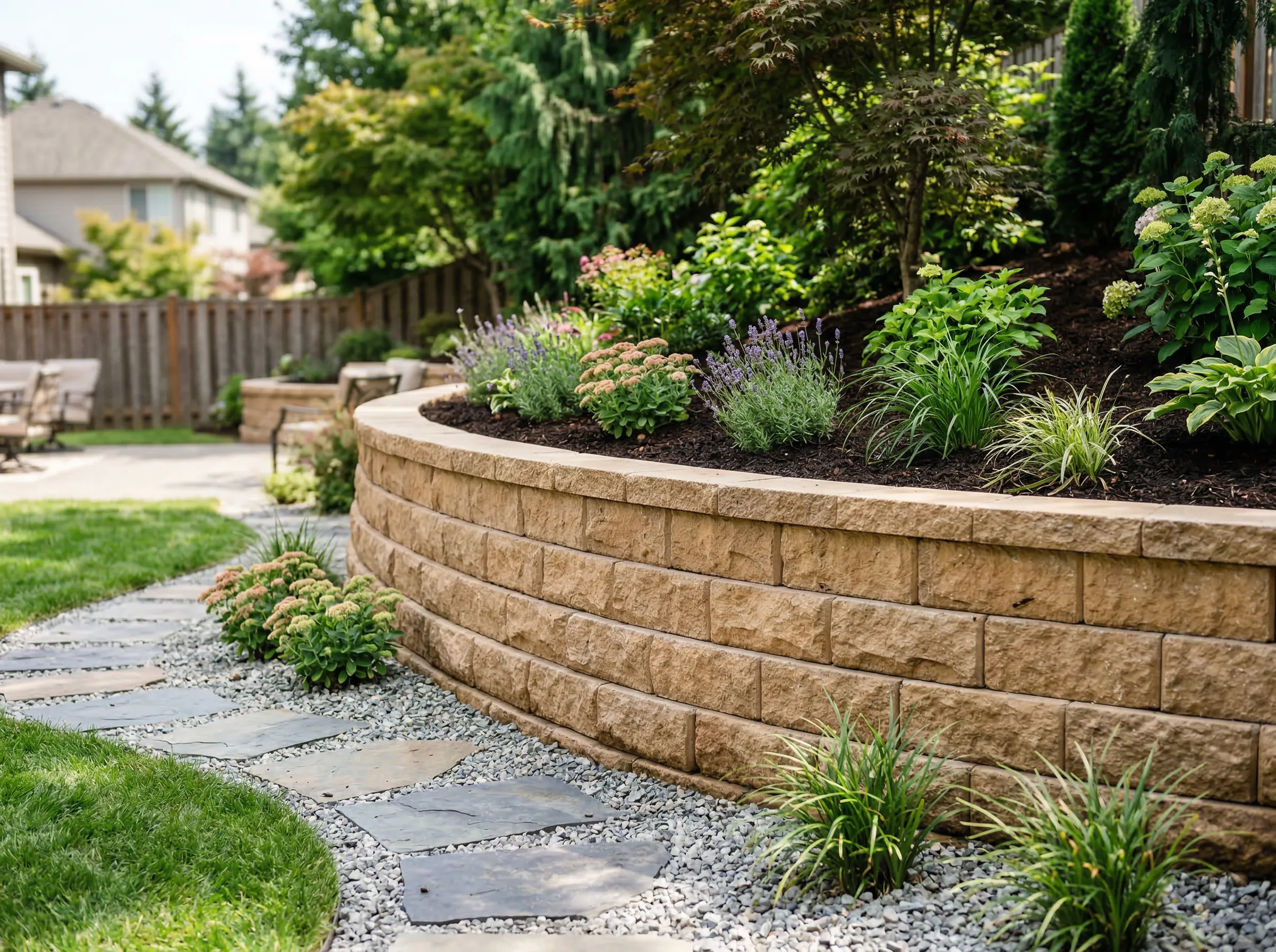 SC coastal retaining wall installation by Clarkscapes in Beaufort County