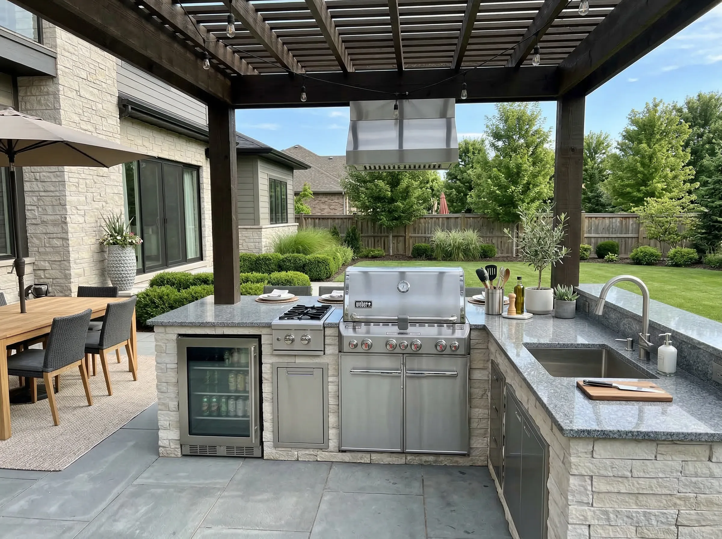 SC patio dining space by Clarkscapes